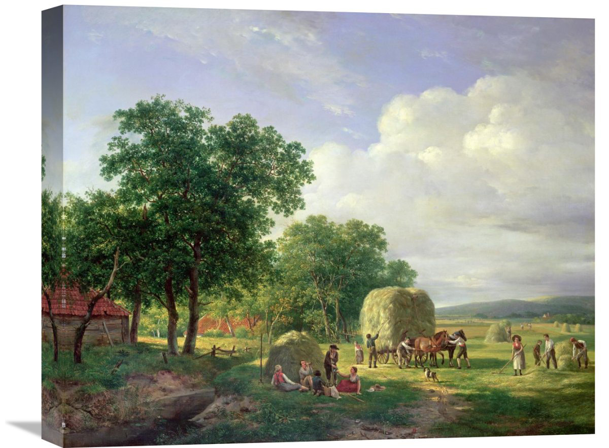 Global Gallery 'A Wooded Landscape with Haymakers' by Hendrik Van De